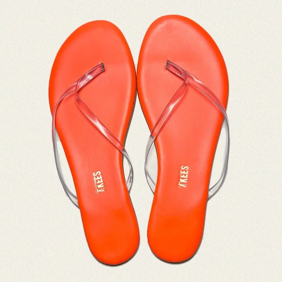 NWOT | TKEES Lily  Neon Clear Sandals - Picture 1 of 4